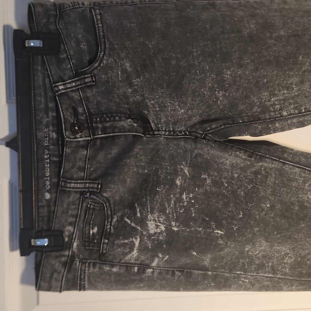 CELEBRITY PINK black acid wash stretch jeans Y2K